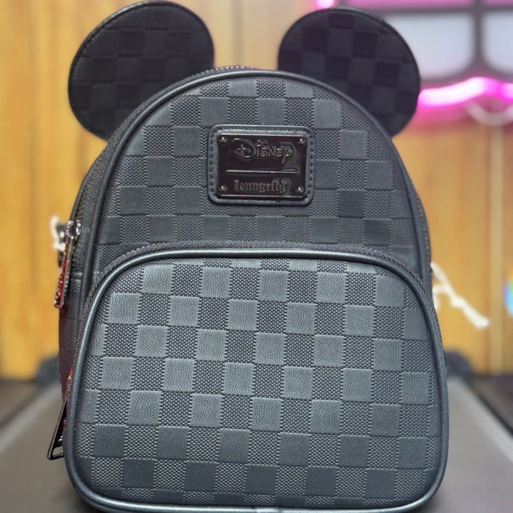 🚨Sold🚨Mickey Mouse Checkered Texture Convertible Mini Backpack & Crossbody Bag